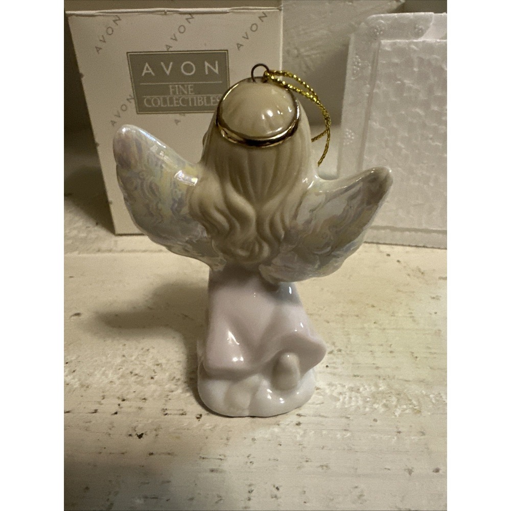 1997 Precious Moments May Birthstone Angel Christmas Ornament Avon - Picture 2 of 4